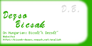 dezso bicsak business card